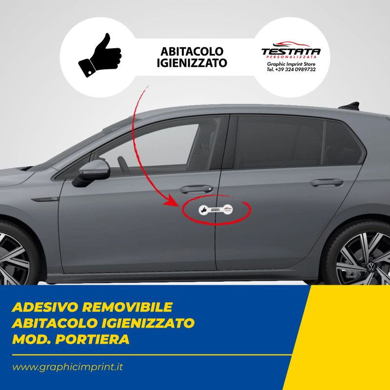 Adesivo Removibile Abitacolo Igienizzato