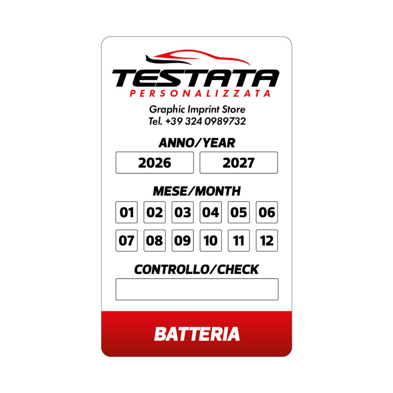 Adesivi Tagliando Batteria - Mod. Moderno - immagine 5