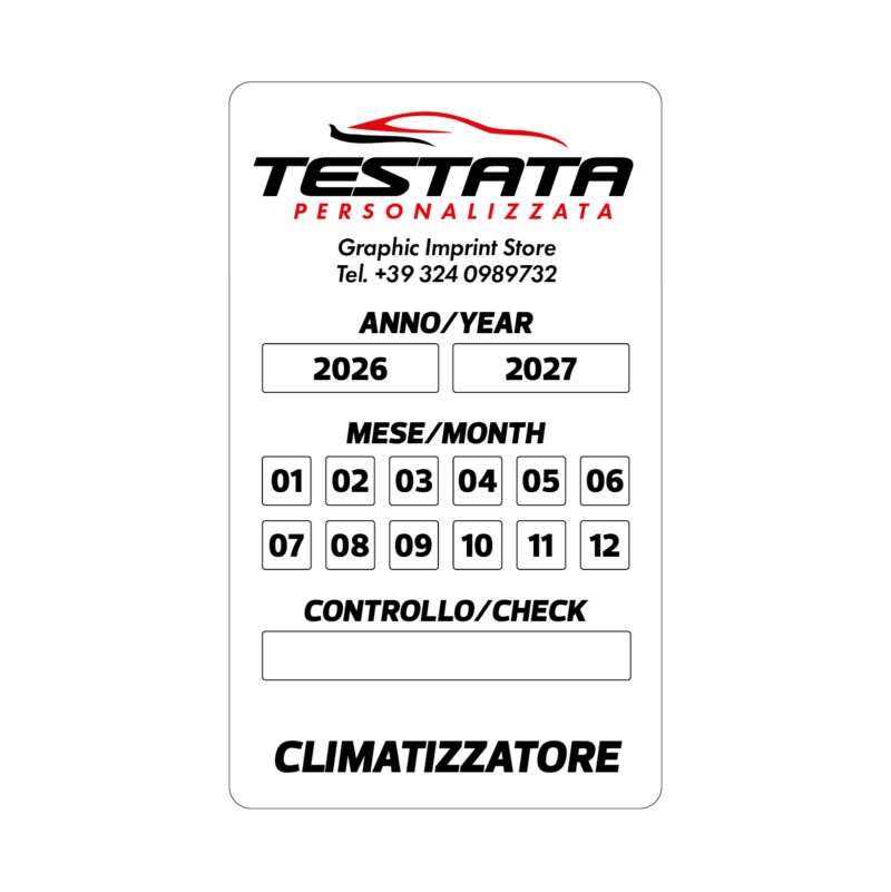 Adesivi Tagliando Climatizzatore - Mod. Moderno - immagine 2