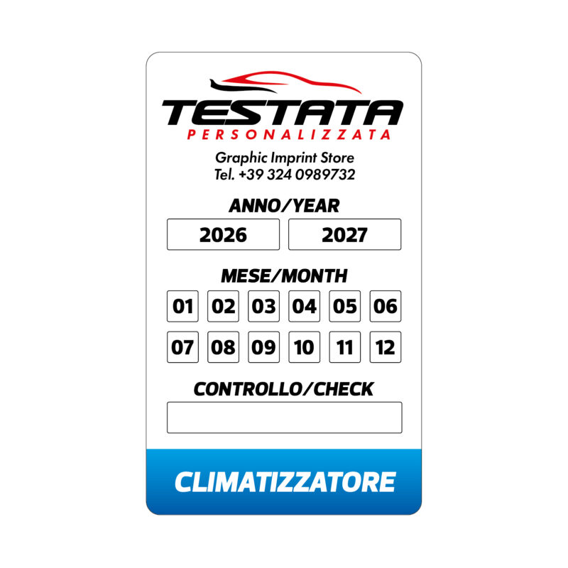 Adesivi Tagliando Climatizzatore - Mod. Moderno - immagine 3