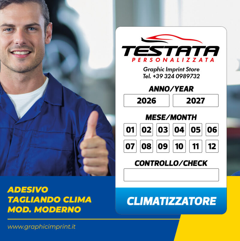 Adesivi Tagliando Climatizzatore - Mod. Moderno
