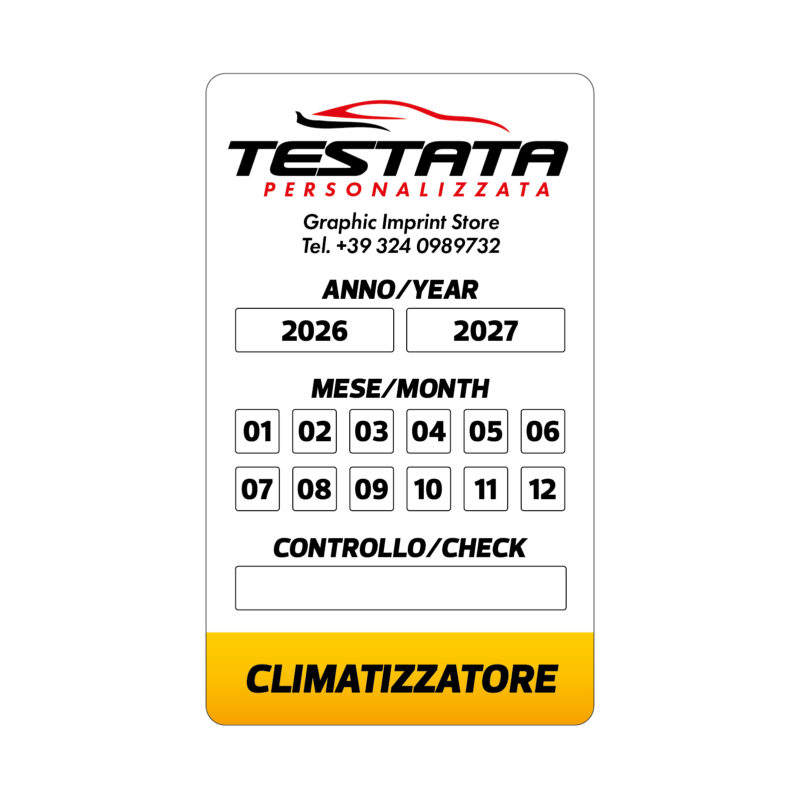 Adesivi Tagliando Climatizzatore - Mod. Moderno - immagine 4