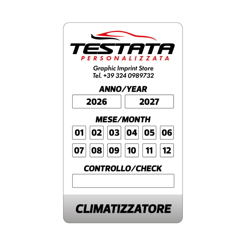 Adesivi Tagliando Climatizzatore - Mod. Moderno - immagine 6