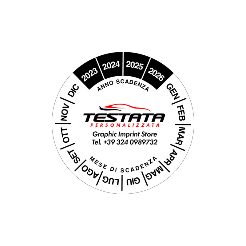 Adesivi Scadenza Revisione Circolare Trasparente Graphicimprint