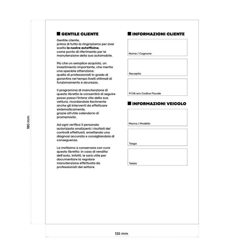 Libretto di Manutenzione Auto - Mod. Verticale - immagine 3